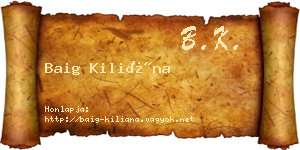 Baig Kiliána névjegykártya